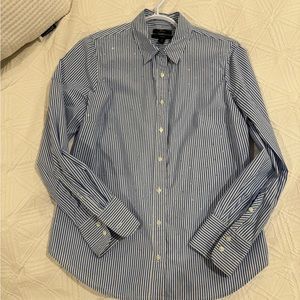 J Crew pin striped button down with sparkles size 6